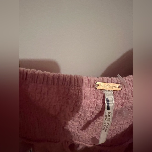 Free People 100% Cotton Make Waves Reversible Crop Top Babydoll Top - Picture 6 of 12